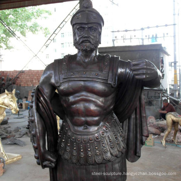 Europe style cast bronze warrior with weapon statue for garden